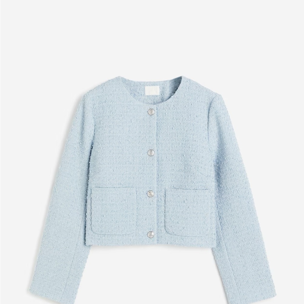 Light Blue Tweed Jacket | Tweed Blazer